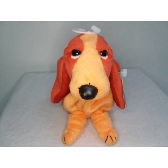 Hush Puppies  BASSET  Hound Dog Orange Plush Toy Applause Stuffed Animal  8" New - Picture 1 of 12